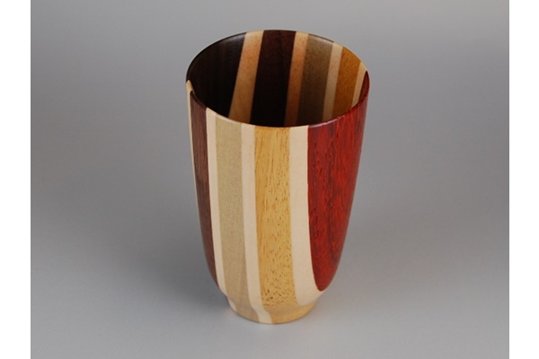 Drinking vessel, Pure wood Large sake cup, Small - Hakone wood mosaic, Wood crafts-Hakone wood mosaic-Japanese Wood and bamboo crafts
