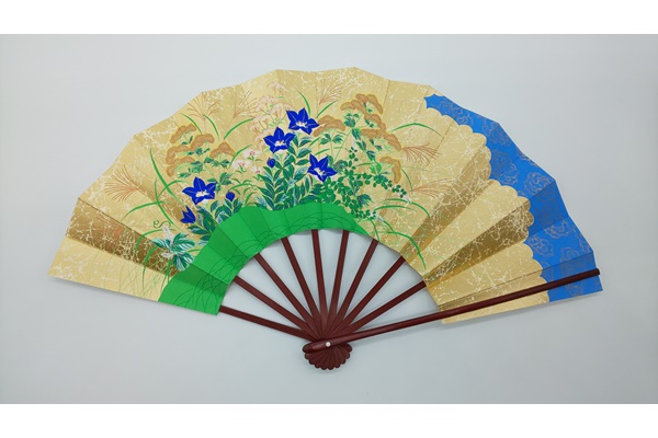 Ornament, Decorative fan set, Bellflower, 9-sun size - Kyoto folding fans-Kyoto folding fans-Japanese Uchiwa and sensu fans