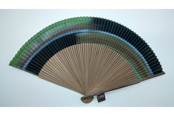 Japanese style accessories, Fan, 60 ribs, Short cloth, Kasumi, Black - Kyoto folding fans-Kyoto folding fans-Japanese Uchiwa and sensu fans