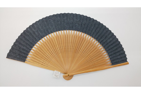 Japanese style accessories, Fan, 45 ribs, Short cloth, Ise katagami, Three-scale pattern - Kyoto folding fans-Kyoto folding fans-Japanese Uchiwa and sensu fans