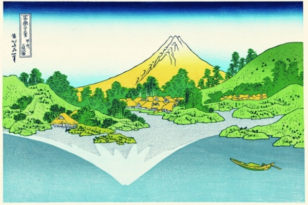 Ukiyoe, Thirty-six Views of Mount Fuji, Mt. Fuji reflects in Lake Kawaguchi - Hokusai Katsushika, Edo woodblock print-Edo woodblock prints-Japanese Other crafts