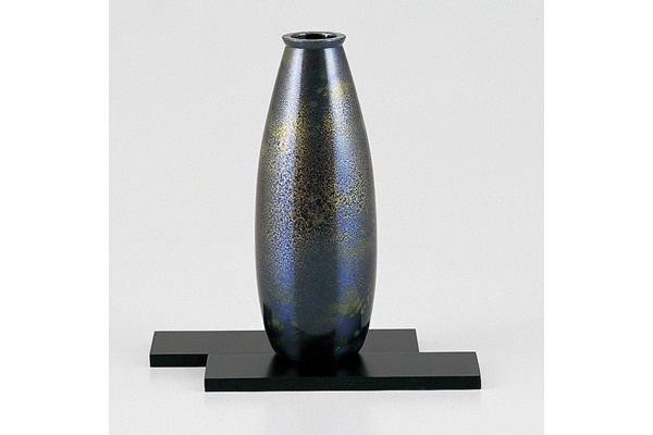 Flower vessel, Vase with tray, Moe - Takaoka copperware, Metalwork-Takaoka copperware-Japanese Metalwork