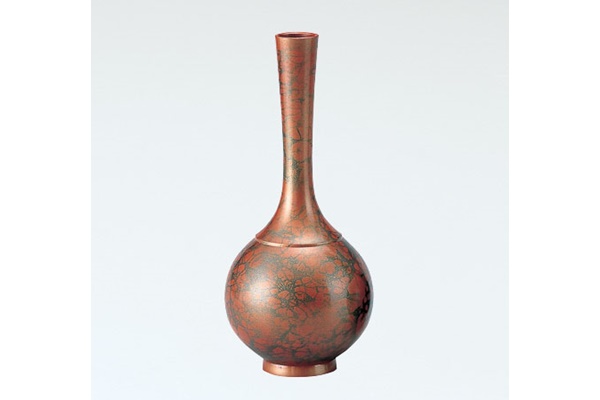 Flower vessel, Vase, Jewel shape, Small, Red - Takaoka copperware, Metalwork-Takaoka copperware-Japanese Metalwork