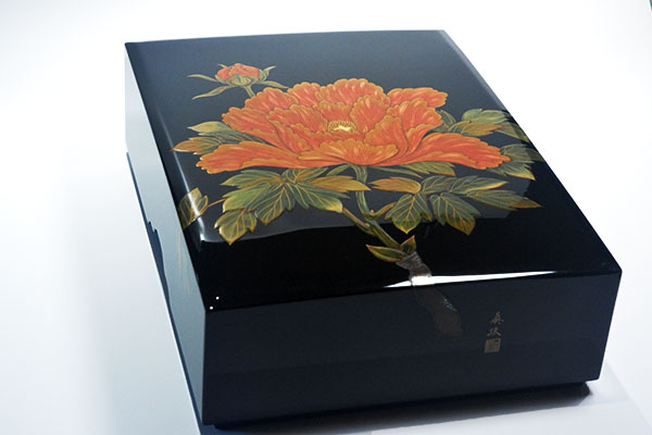 Box, Bunko-box, Rose of Sharon - Sanao Matsuda, Echizen lacquerware-Echizen lacquerware-Japanese Lacquerware