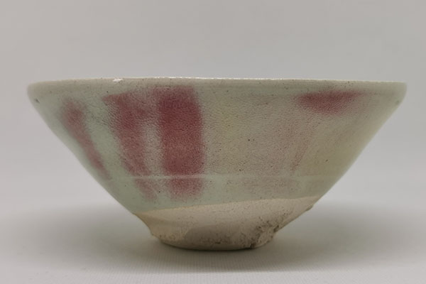 Tea ceremony utensils, Cinnabar Matcha tea bowl - Raizan Yasunaga, Karatsu ware, Ceramics-Karatsu ware-Japanese Ceramics
