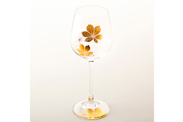 Drinking vessel, Wine glass Shizuku, Kaede - Kanazawa gold leaf, Craft material-Kanazawa gold leaf-Japanese Other crafts