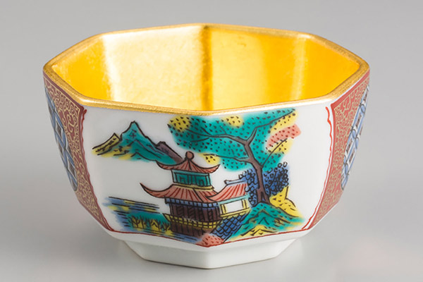 Drinking vessel, Sake cup Shoza - Ceramics, Kanazawa gold leaf, Craft material-Kanazawa gold leaf-Japanese Other crafts