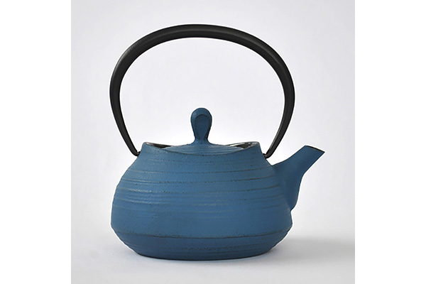 Tea supplies, Tea pot, Brush mark, 0.4L, Blue - Nambu ironware, Metalwork-Nambu ironware-Japanese Metalwork
