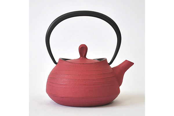 Tea supplies, Tea pot, Brush mark, 0.4L, Rose pink - Nambu ironware, Metalwork-Nambu ironware-Japanese Metalwork