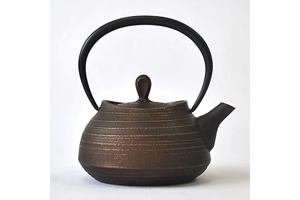 Tea supplies, Tea pot, Brush mark, 0.4L, Copper black - Nambu ironware, Metalwork-Nambu ironware-Japanese Metalwork
