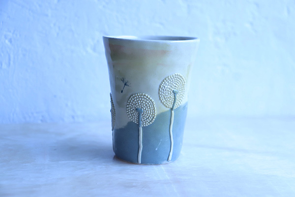 Drinkware, Tumbler, Sunset and dandelion puff - Yume Kobayashi, Kasama ware, Ceramics-Kasama ware-Japanese Ceramics