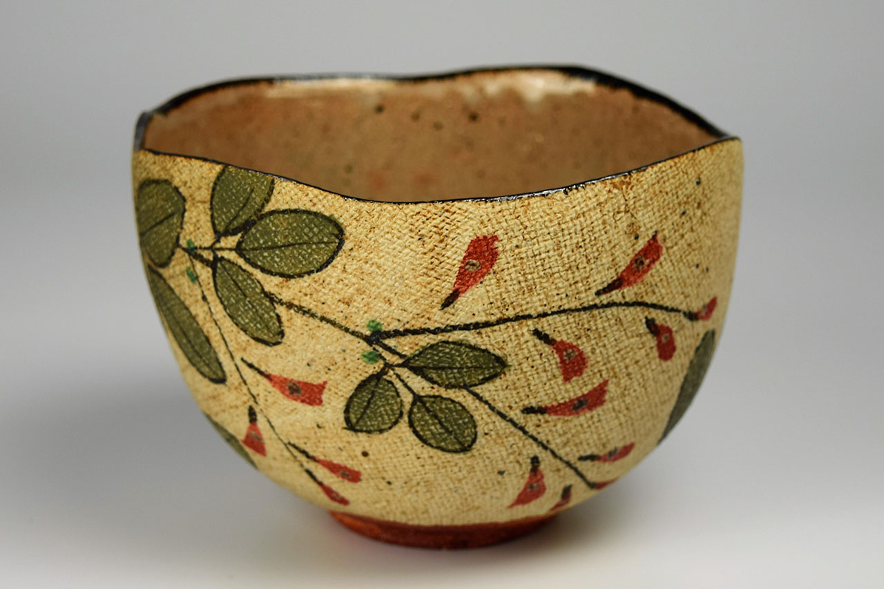 Tea bowl cloth pattern with bush clover/Motohiko Ito